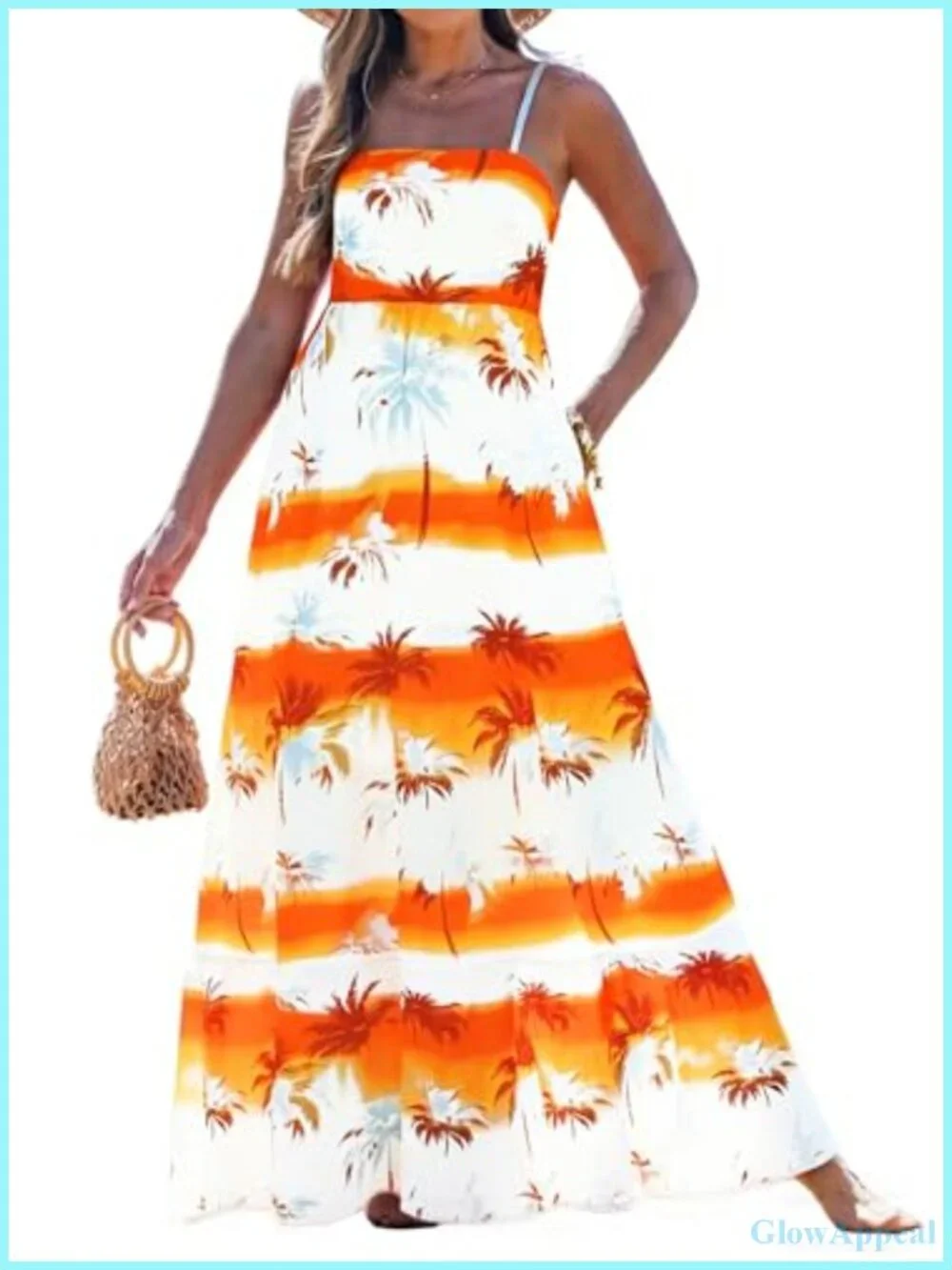 Women's Boho Flowy Sleeveless Maxi Dress with Pockets